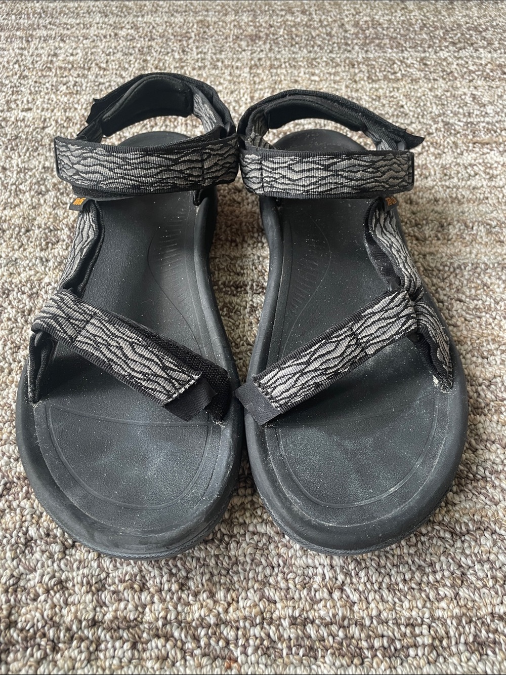 Teva Black and Gray Patterned Adjustable Women's Sandals